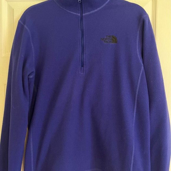 EUC MENS SMALL THE NORTH FACE SOFT AND WARM ROYAL BLUE QUARTER ZIP FLEECE JACKET - Picture 4 of 6